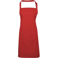 Tablier à bavette Rouge avec poche – Collection Colours Premier