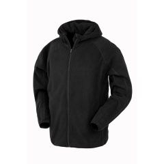 Veste à capuche micropolaire recyclée Result – Noir
