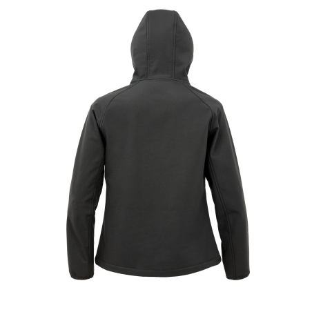 Veste softshell recyclée 3 couches à capuche femme Noir – vue 2
