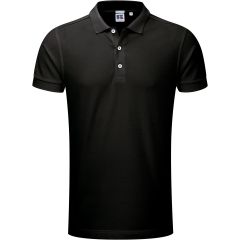 Polo Stretch Homme Noir Russell – Coupe Slim 210 g/m²