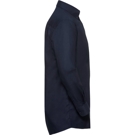 Chemise Oxford manches longues homme Marine – Russell – vue 3