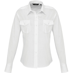 Chemise Femme Manches Longues Pilote Blanc – Premier