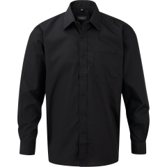 Chemise homme popeline manches longues Russell – Noir