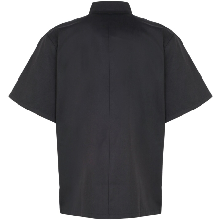 Veste de cuisine manches courtes noire à boutons pression – Premier – vue 2