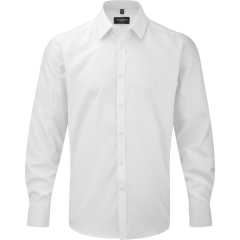 Chemise Homme Manches Longues Chevrons Blanche Russell