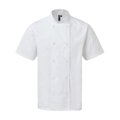 Veste chef cuisinier manches courtes Coolchecker® Premier – Blanc