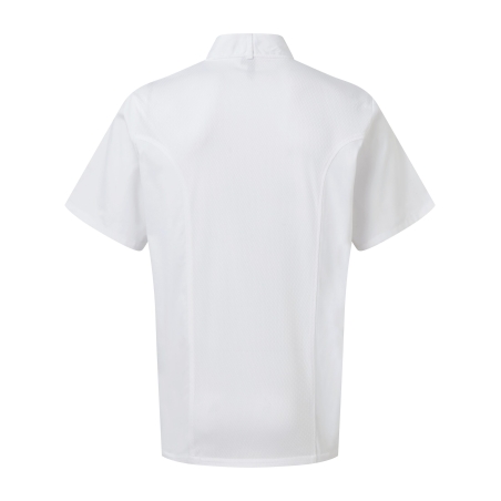 Veste chef cuisinier manches courtes Coolchecker® Premier – Blanc – vue 2