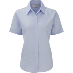 Chemise femme manches courtes Oxford Bleu Russell Collection