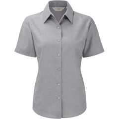 Chemise Femme Manches Courtes Oxford Gris Russell