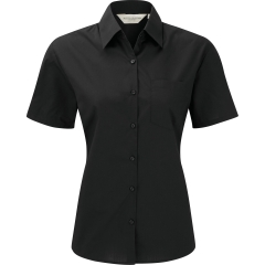 Chemise femme popeline manches courtes Russell – Noir