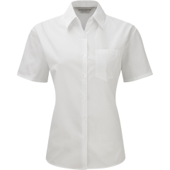 Chemise femme popeline manches courtes Blanche – Russell