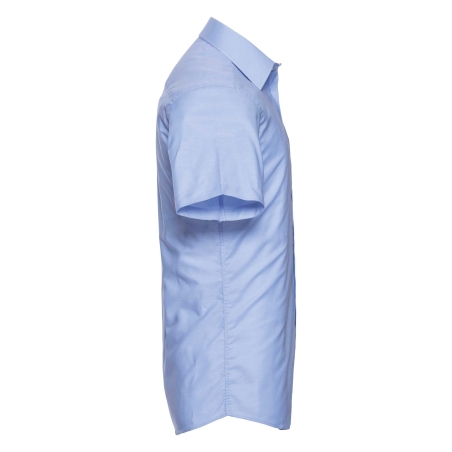 Chemise Oxford cintrée manches courtes homme Bleu – Russell – vue 3