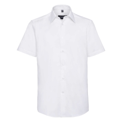 Chemise Oxford Cintrée Manches Courtes Homme Blanche Russell