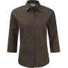 Chemise fittée femme manches 3/4 Russell – Marron (Chocolate)