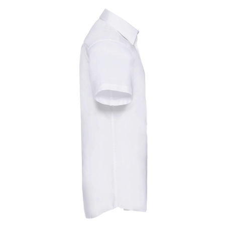 Chemise Oxford Cintrée Manches Courtes Homme Blanche Russell – vue 3