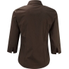 Chemise fittée femme manches 3/4 Russell – Marron (Chocolate) – vue 2