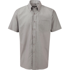 Chemise homme manches courtes Oxford Gris – Russell Collection