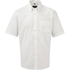 Chemise Oxford manches courtes homme Blanc – Russell Collection