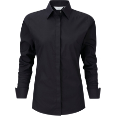 Chemise femme manches longues Ultimate Stretch Noire – Russell