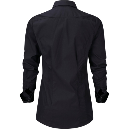 Chemise femme manches longues Ultimate Stretch Noire – Russell – vue 2