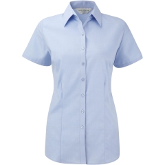 Chemise femme manches courtes chevrons Bleu – Russell Collection