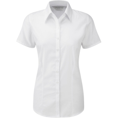 Chemise femme manches courtes chevrons blanche Russell