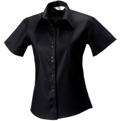 Chemise femme manches courtes Non Iron Russell – Noir