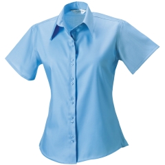 Chemise femme manches courtes Non Iron Russell – Ciel