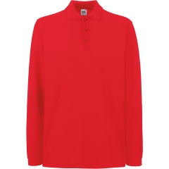 Polo Manches Longues Premium Rouge – Fruit of the Loom