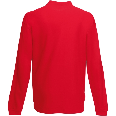 Polo Manches Longues Premium Rouge – Fruit of the Loom – vue 2