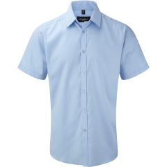 Chemise Homme Manches Courtes Chevrons Bleu Russell Collection