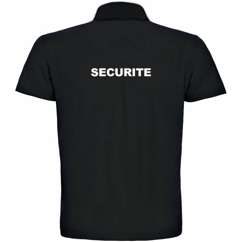 Polo MC sécuritérité noir broderie dos