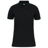 Polo Day To Day contrasté manches courtes femme Noir / Vert Kelly