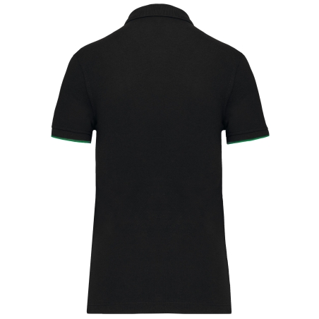 Polo Day To Day contrasté manches courtes femme Noir / Vert Kelly – vue 2