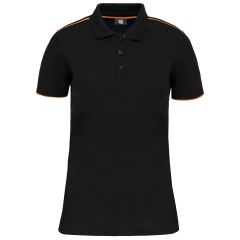 Polo Day To Day contrasté manches courtes femme Orange – WK.