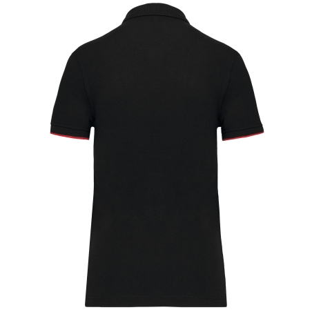 Polo Day To Day contrasté manches courtes femme Noir/Rouge WK. – vue 2
