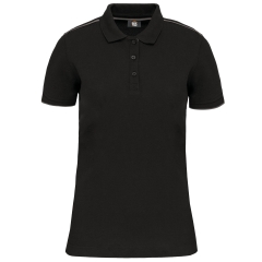Polo Day To Day contrasté manches courtes femme Noir WK. Designed To Work