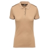Polo Day To Day contrasté manches courtes femme Camel / Noir