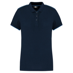 Polo Day To Day bicolore manches courtes femme Navy/Bleu Royal – WK.
