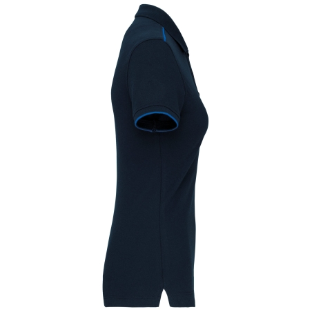 Polo Day To Day bicolore manches courtes femme Navy/Bleu Royal – WK. – vue 3