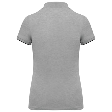 Polo Day To Day contrasté manches courtes femme Gris Oxford / Noir – WK. Designed To Work – vue 2