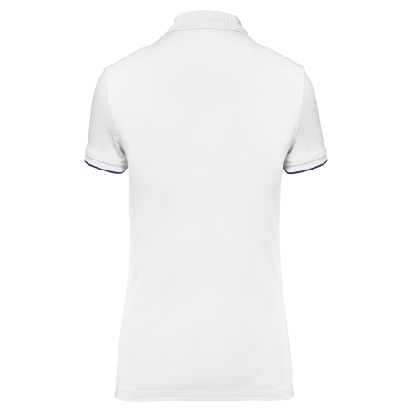 Polo Day To Day Contrasté Manches Courtes Femme Blanc/Marine WK. – vue 2