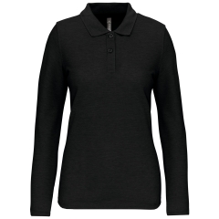 Polo manches longues femme Noir WK. Designed To Work