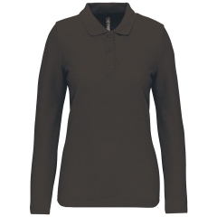 Polo Manches Longues Femme Gris WK. Designed To Work – 200 g/m²