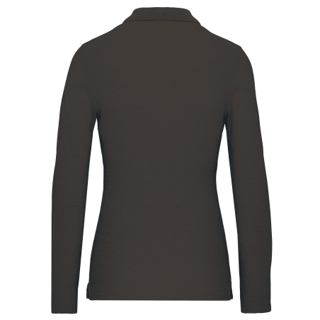 Polo Manches Longues Femme Gris WK. Designed To Work – 200 g/m² – vue 2