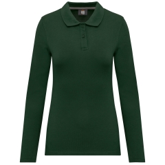 Polo manches longues femme Vert Forest Green – WK. Designed To Work