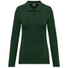 Polo manches longues femme Vert Forest Green – WK. Designed To Work