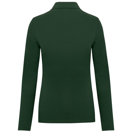 Polo manches longues femme Vert Forest Green – WK. Designed To Work – vue 2