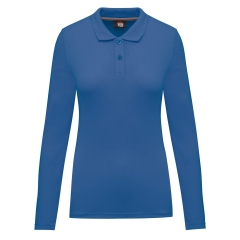 Polo manches longues femme bleu WK. Designed To Work