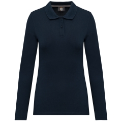 Polo manches longues femme Marine WK. Designed To Work – 200 g/m²